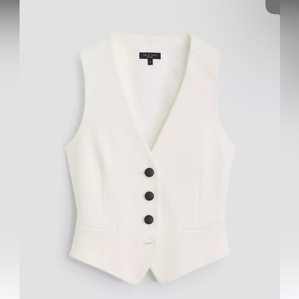 RAG & BONE Priya Ponte Vest XS Ivory NWT
